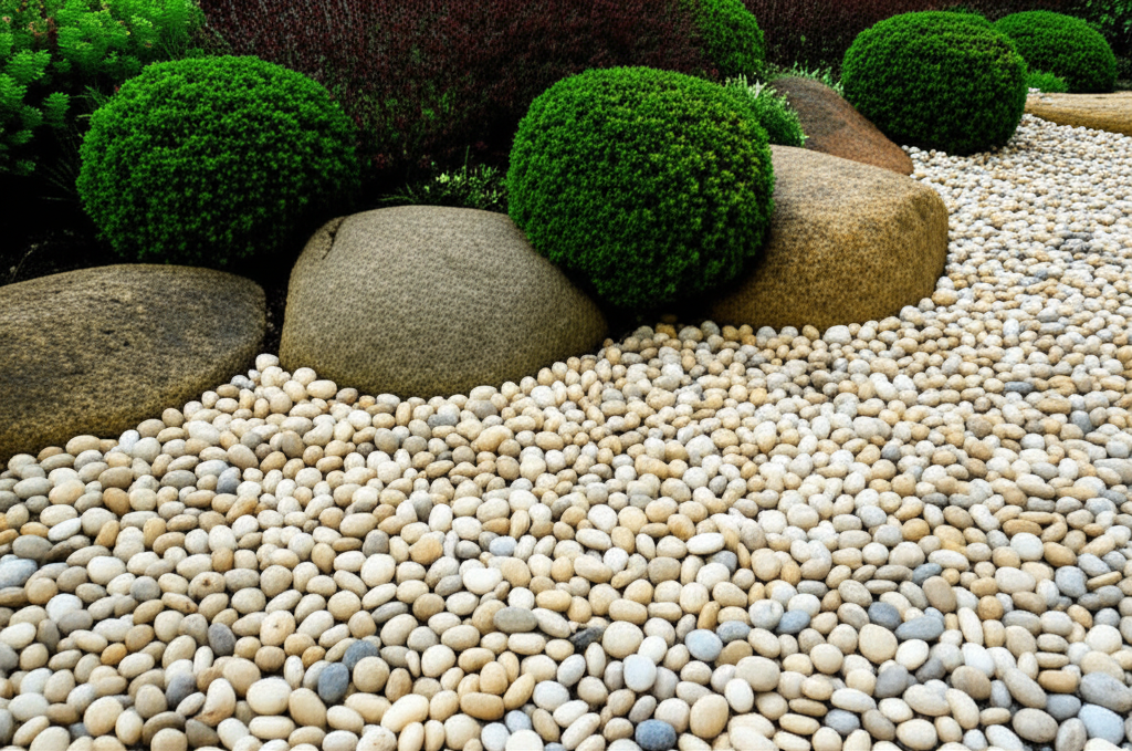 Luxury hotel landscaping with Portuguese decorative stones in London