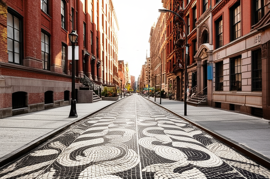 Portuguese cobblestone installed in New York